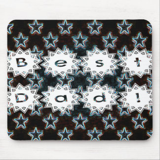 Best Dad with Neon Stars Mouse Pad