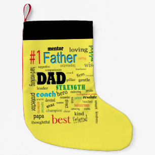 Best Dad Word Cloud Fabulous Amazing Small Christmas Stocking
