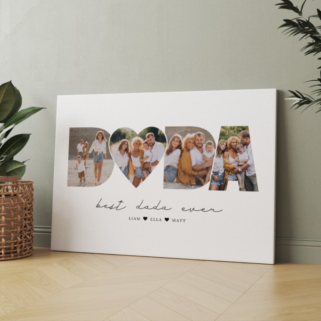 Best Dada Ever 4 Photo Collage First Father's Day Canvas Print (Creator Uploaded)