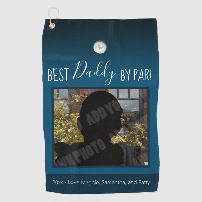 Best Daddy by Par Father's Day Photo Golf Towel (Front)
