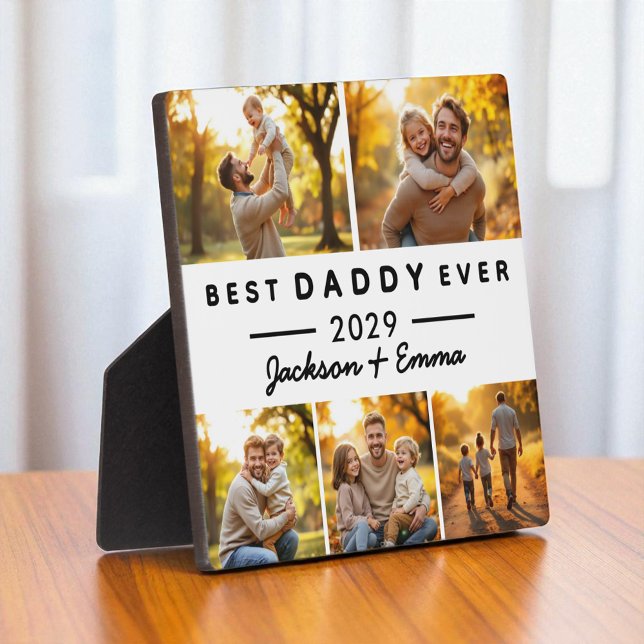 Best Daddy Ever 5 Photo Collage Father's Day  Plaque (Creator Uploaded)