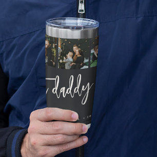 Best daddy ever 5 photo collage personalized  insulated tumbler