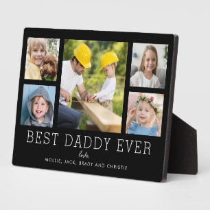 Best Daddy Ever 5-Photo Collage Simple Custom Plaque