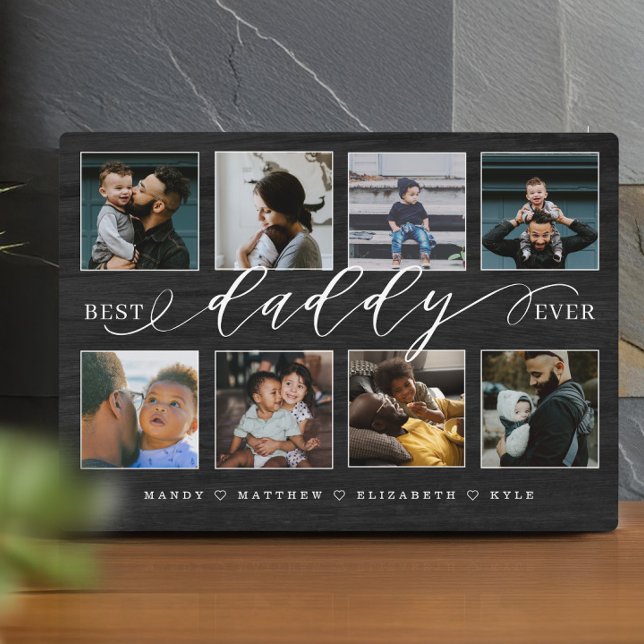 Best Daddy Ever Black Woodgrain Photo Collage Plaque (Best Daddy Ever Black Woodgrain Photo Collage Plaque)