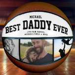 BEST DADDY EVER Cool Trendy Unique Photo Collage Basketball<br><div class="desc">Perfect for the coolest dad you love: A modern BEST DADDY EVER customized basketball with 3 favourite photos in colour, his name, and a sweet message from you as well as names and year. Great Father's Day gift or an awesome surprise for his birthday, surely a keepsake he'll love for...</div>