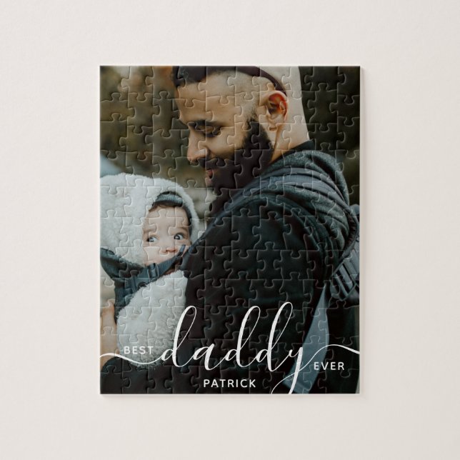 Best Daddy Ever Custom Name Photo Father's Gift Jigsaw Puzzle (Vertical)