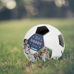 Best Daddy Ever Custom Photo Soccer Ball<br><div class="desc">Celebrate a sports loving,  soccer fan dad this Father's Day with this awesome custom soccer ball featuring three of your favourite photos. "Best Daddy Ever" appears at the top,  along with the year,  adorned with stars and a ribbon banner illustration.</div>