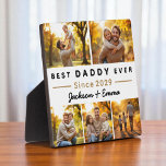 Best Daddy Ever Father's Day 5 Photo Collage  Plaque<br><div class="desc">Celebrate a special father with this Best Daddy Ever Fathers Day 5 photo collage plaque. Personalize with five of your favourite family photos, the year, and names to create a heartfelt keepsake. Featuring a clean modern layout and warm accent details, this plaque makes a meaningful gift for Fathers Day, birthdays,...</div>