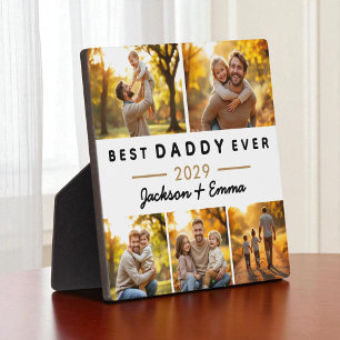Best Daddy Ever Father's Day 5 Photo Collage Plaque