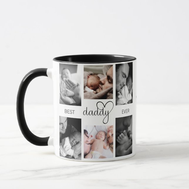 Best Daddy Ever | Father's Day 6 Photo Collage Mug (Left)