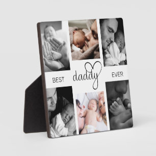 Best Daddy Ever Father's Day 6 Photo Collage Plaque