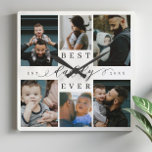Best Daddy Ever | Father's Day 6 Photo Collage Square Wall Clock<br><div class="desc">Celebrate the timeless love and cherished memories of your family with our Best daddy Ever Photo Collage Wall Clock. This personalized wall clock is an ideal gift for Father's Day, birthdays, or any occasion that honours the special father in your life. Featuring a simple yet elegant photo collage grid, this...</div>