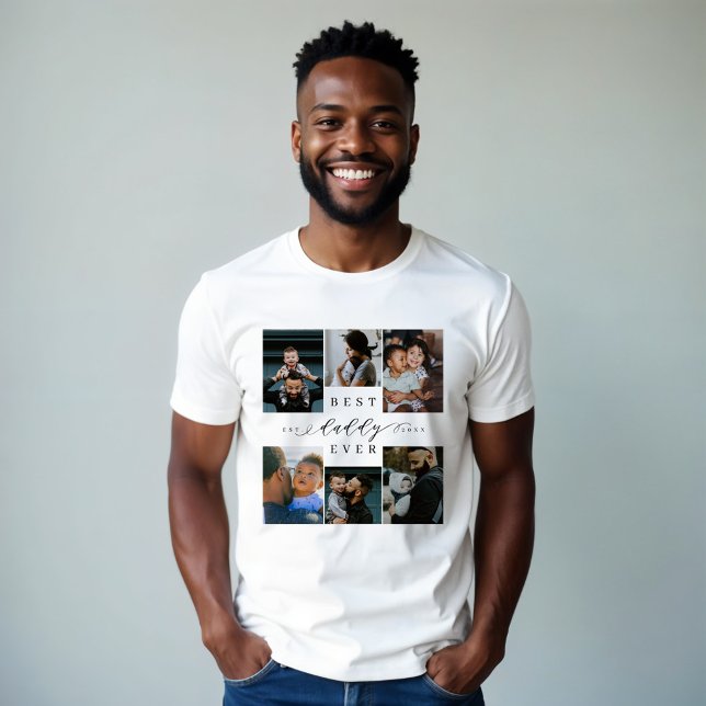 Best Daddy Ever | Father's Day 6 Photo Collage Tri-Blend Shirt (Best Daddy Ever | Father's Day 6 Photo Collage Tri-Blend Shirt)