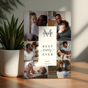 Best Daddy Ever Father's Day 6 Photo Monogram Plaque