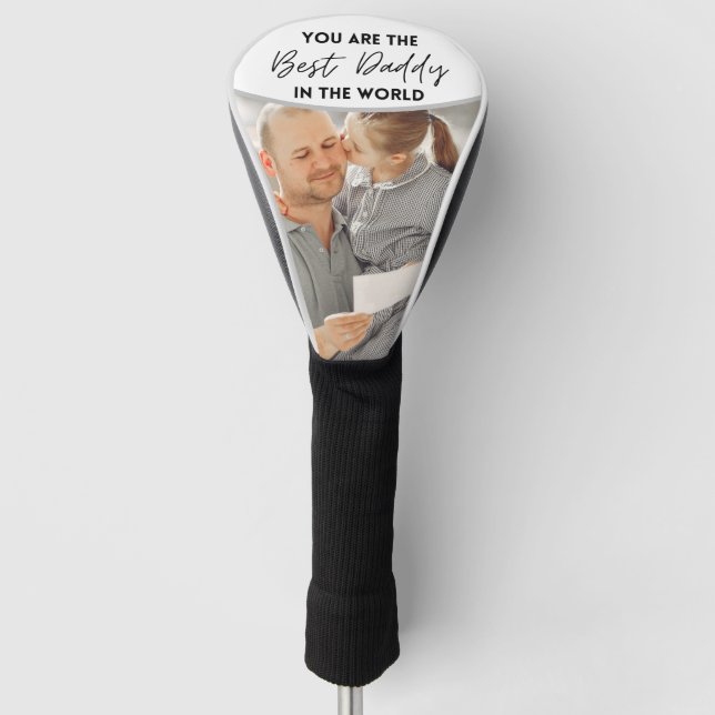 Best Daddy Ever Father's Day  Personalized Photo   Golf Head Cover (Front)