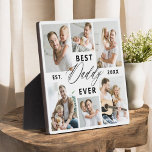 Best Daddy Ever - Father's Day Photo Collage Plaque<br><div class="desc">Celebrate your dad with the "Best Dad Ever" Father's Day Photo Collage Plaque, a heartfelt tribute to the man who means the world to you. This beautifully crafted plaque features a high-quality, customizable photo collage, allowing you to showcase cherished memories and special moments. The collage is elegantly arranged around the...</div>