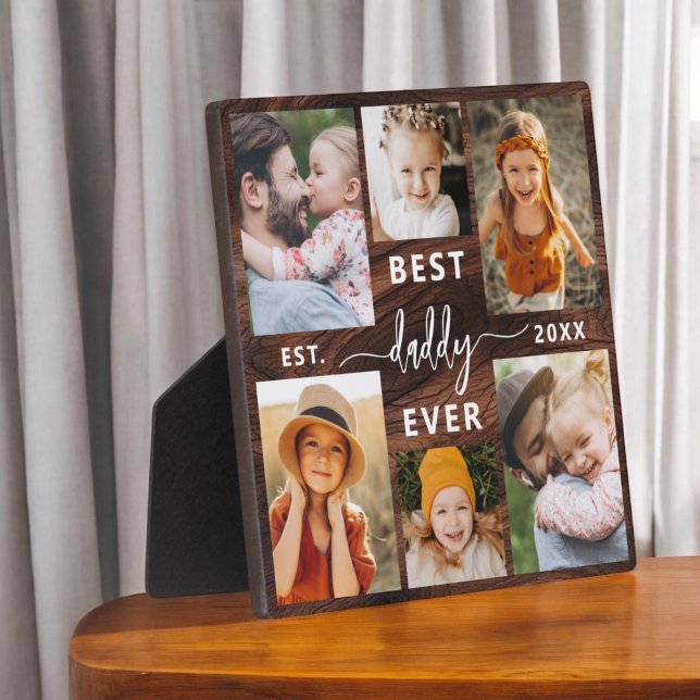 Best Daddy Ever - Father's Day Wood Photo Collage Plaque (Creator Uploaded)