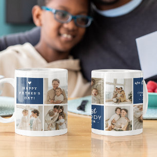 'Best Daddy Ever' Message Custom 7 Photo Collage Coffee Mug