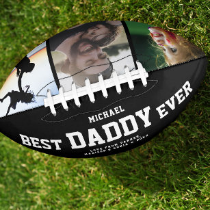 BEST DADDY EVER Modern Cool Colour Photo Collage Football
