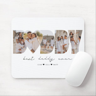 Best Daddy Ever Modern Photo Collage Father's Day Mouse Pad
