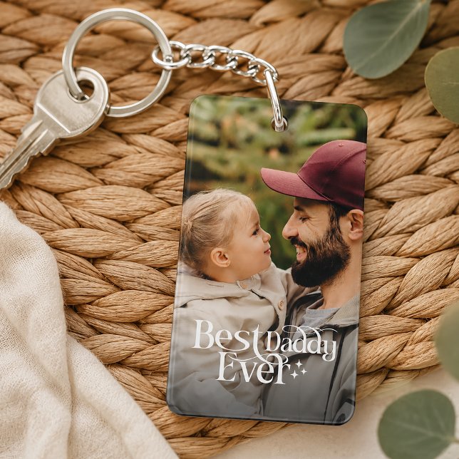 Best Daddy Ever Personalized Photo Keychain (Creator Uploaded)