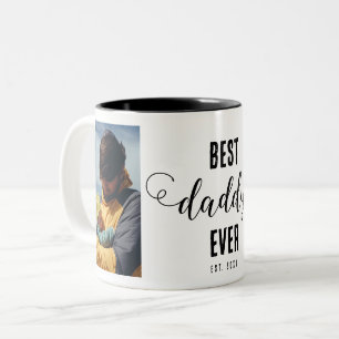Best Daddy Ever Photo Collage Father's Day Gift Two-Tone Coffee Mug