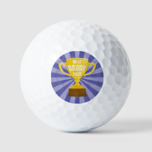Best Daddy Ever Retro Father's Day Cool Trophy Cup Golf Balls