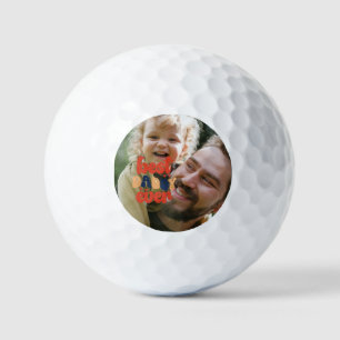Best Daddy Ever Retro Personalized Photo    Golf Balls