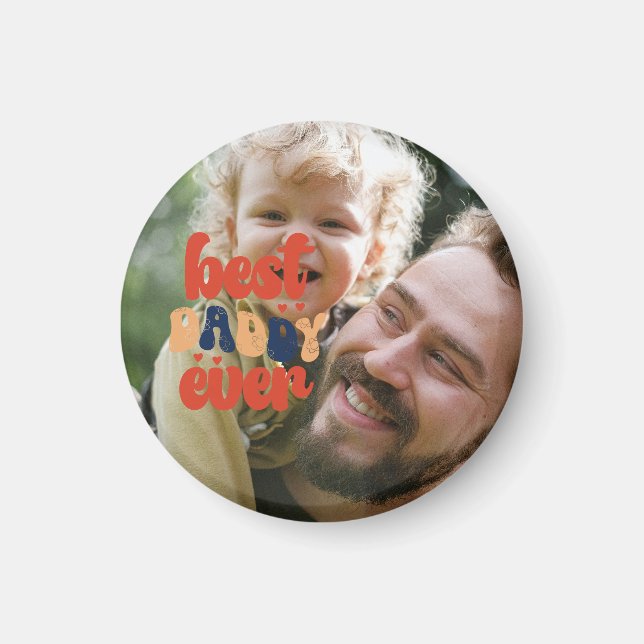 Best Daddy Ever Retro Personalized Photo   Magnet (Front)
