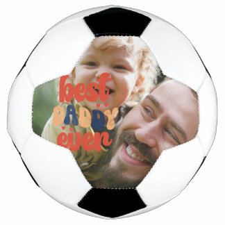 Best Daddy Ever Retro Personalized Photo Soccer Ball
