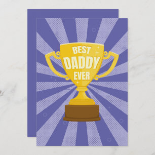 Best Daddy Ever Retro Trophy Cup Father's Day Holiday Card