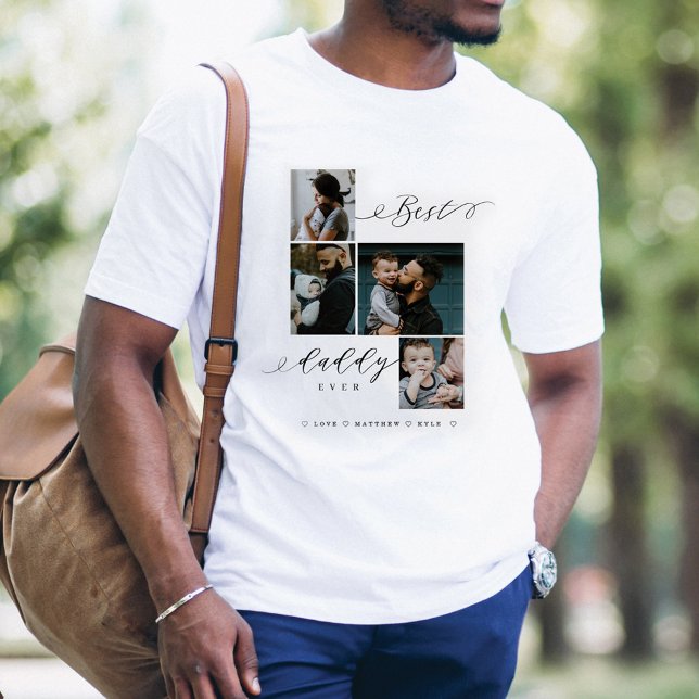 Best Daddy Ever Script | Family Photo Keepsake Tri-Blend Shirt (Best Daddy Ever Script | Family Photo Keepsake Tri-Blend Shirt)