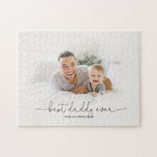 Best Daddy Ever Watercolor Photo Mask Name Jigsaw Puzzle