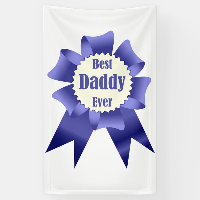 Best Daddy Ever winner award ribbon for Father Banner (Vertical)