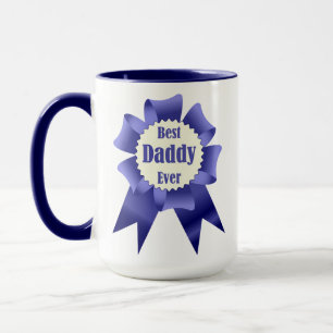 Best Daddy Ever winner award ribbon for Father Mug
