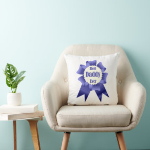 Best Daddy Ever winner award ribbon for Father Throw Pillow