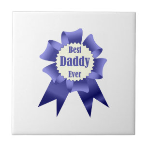 Best Daddy Ever winner award ribbon for Father Tile