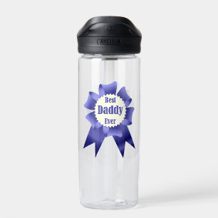 Best Daddy Ever winner award ribbon for Father Water Bottle