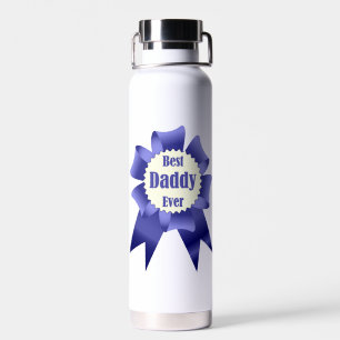 Best Daddy Ever winner award ribbon for Father Water Bottle