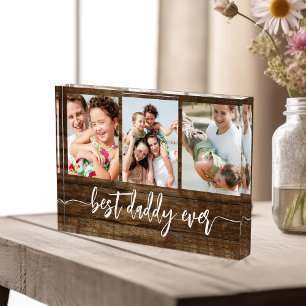 Best Daddy Ever Wood Father's Day Photo Collage Block