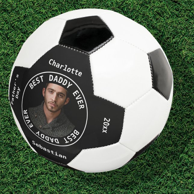Best Daddy Fathers Day Photo Personalized Soccer Ball (Creator Uploaded)