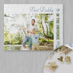 Best Daddy in the Universe - Custom Photo Jigsaw Puzzle<br><div class="desc">Personalize this simple and modern jigsaw puzzle for your dad (daddy, papa etc). The template is set up ready for you to add your own photo and edit the sample wording if you wish. Sample text currently reads "Best Daddy in the universe". The design has a trendy colour palette of...</div>