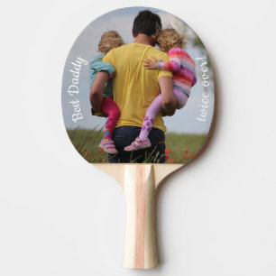 Best Daddy twice over custom photo from twins Ping Pong Paddle