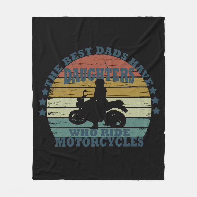 best dads daughter ride motorcycle fleece blanket (Front)
