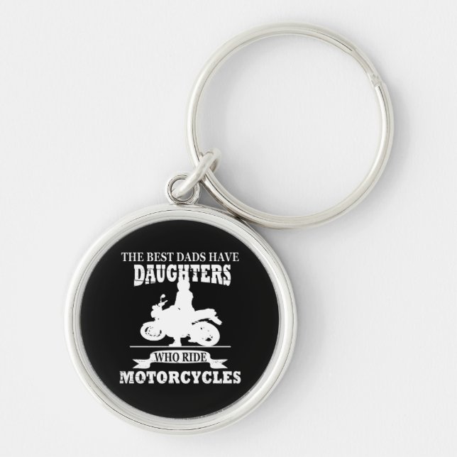 Best dads daughter ride motorcycle keychain (Front)