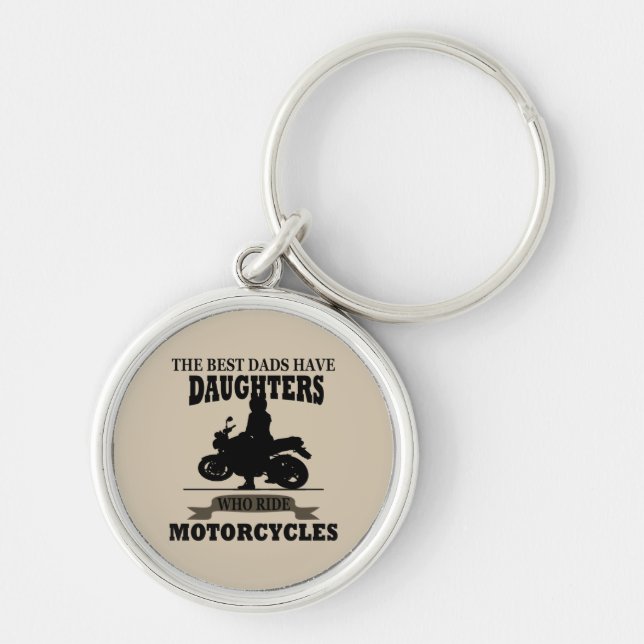 Best dads daughter ride motorcycle keychain (Front)