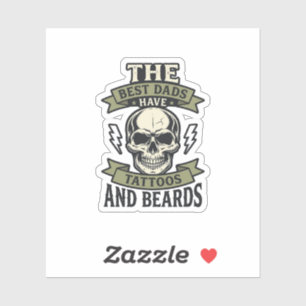 Best Dads Have Tattoos and Beards Skull Shirt_1