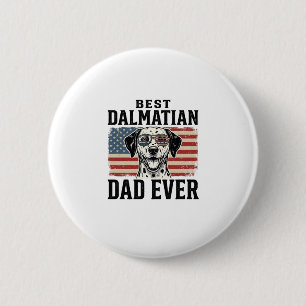 Best Dalmatian Dad Ever Patriotic Dog Shirt Design 2 Inch Round Button