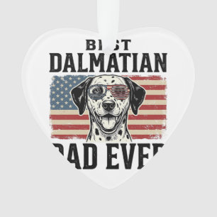 Best Dalmatian Dad Ever Patriotic Dog Shirt Design Ornament