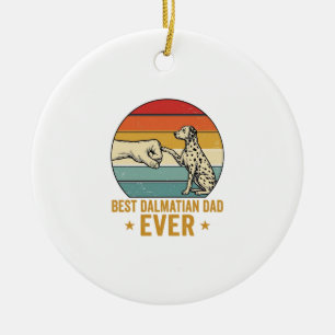 Best Dalmatian Dad Ever Vintage Fist Bump Shirt_1 Ceramic Ornament